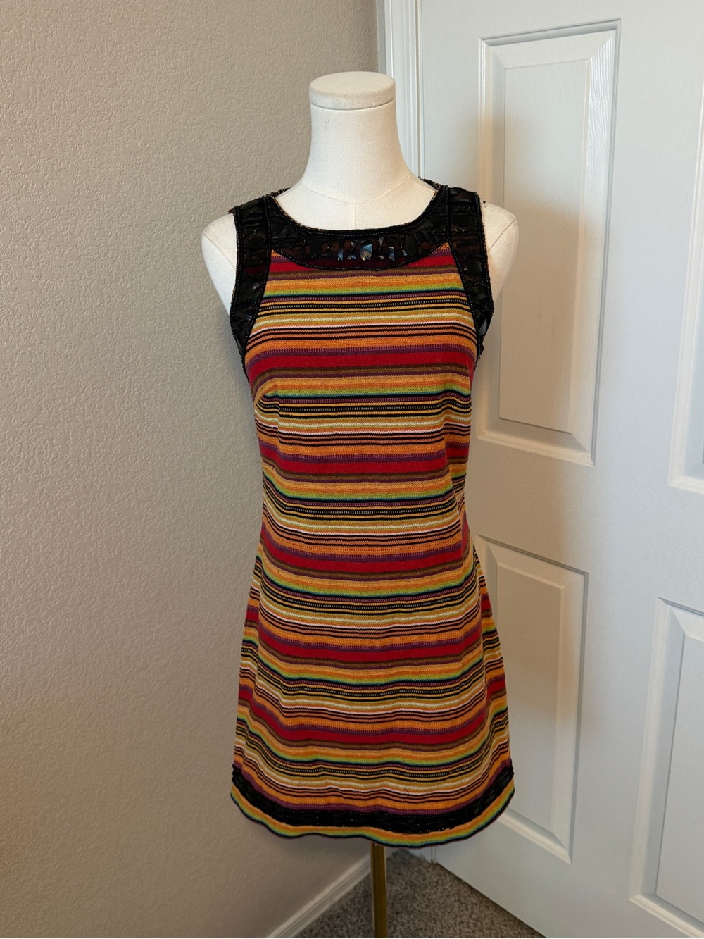 Free People New Romantics Shift Dress Size 2 Boho Beaded Embellished - Picture 2 of 9
